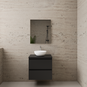 Badkamermeubel Gliss Project 60cm⎢Mat Zwart⎢Onderkast met topblad