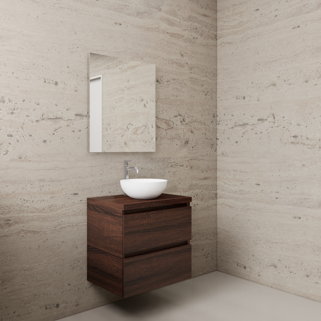 Badkamermeubel Gliss Project 60cm⎢Sonoma Choco⎢Onderkast met topblad