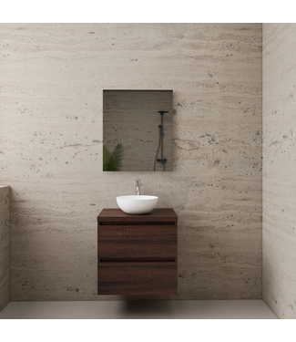 GLISS DESIGN Badkamermeubel Gliss Project 60cm⎢Sonoma Choco⎢Onderkast met topblad