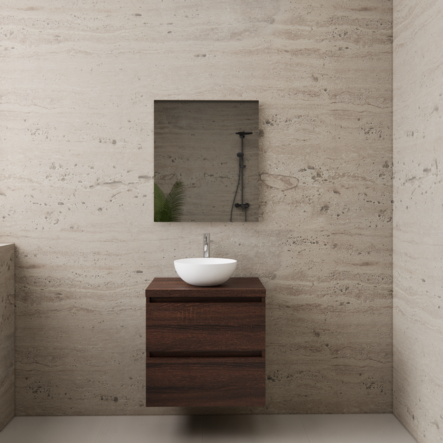 Badkamermeubel Gliss Project 60cm⎢Sonoma Choco⎢Onderkast met topblad