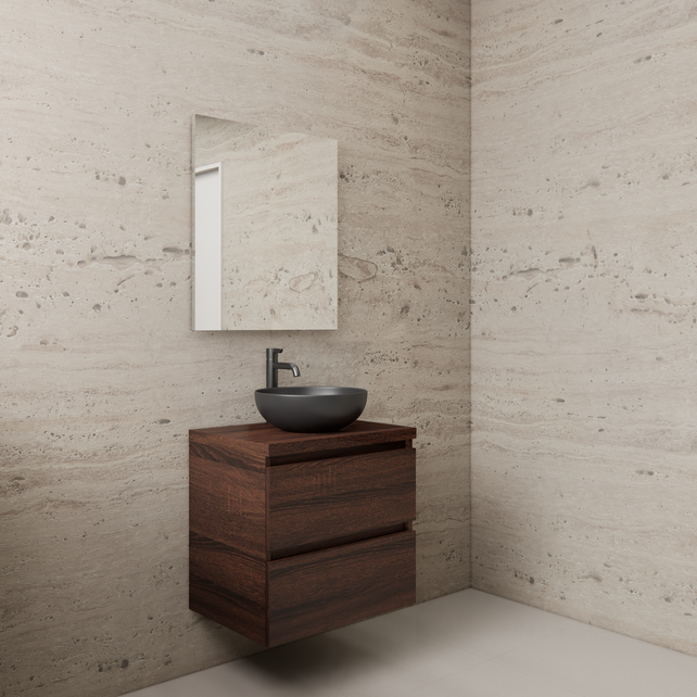 Badkamermeubel Gliss Project 60cm⎢Sonoma Choco⎢Onderkast met topblad