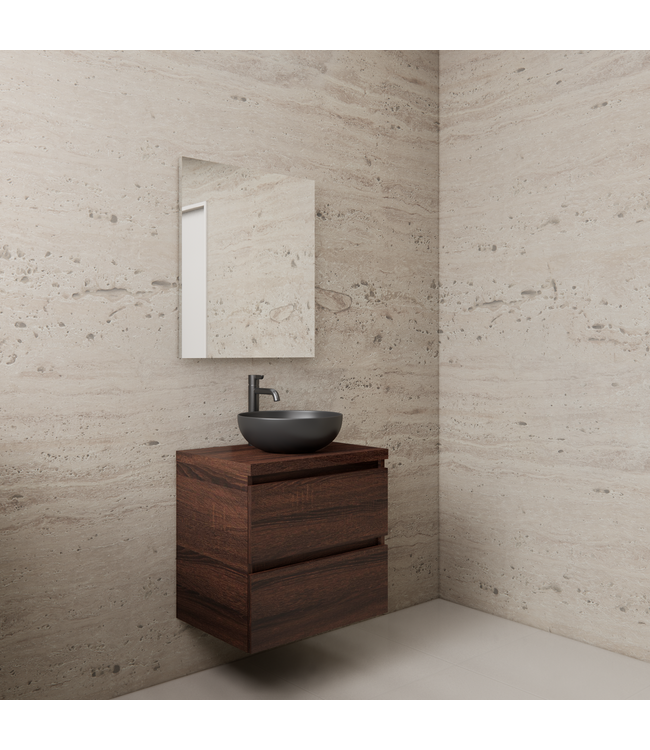 Badkamermeubel Gliss Project 60cm⎢Sonoma Choco⎢Onderkast met topblad