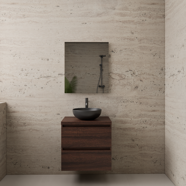 Badkamermeubel Gliss Project 60cm⎢Sonoma Choco⎢Onderkast met topblad