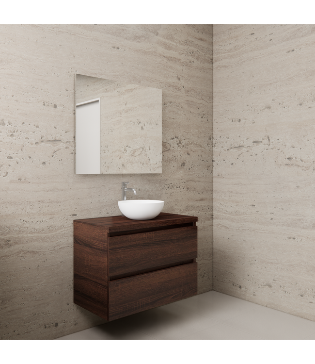 GLISS DESIGN Badkamermeubel Gliss Project 80cm⎢Sonoma Choco⎢Onderkast met topblad