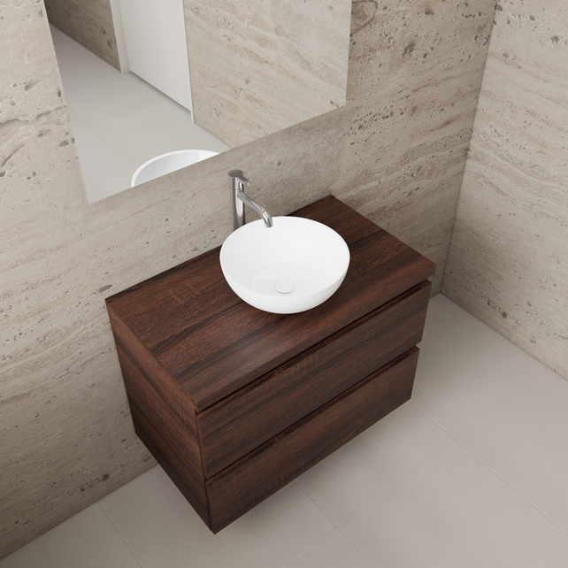 Badkamermeubel Gliss Project 80cm⎢Sonoma Choco⎢Onderkast met topblad