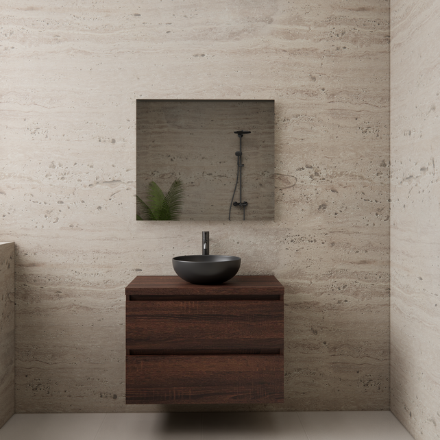 Badkamermeubel Gliss Project 80cm⎢Sonoma Choco⎢Onderkast met topblad