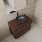 Badkamermeubel Gliss Project 80cm⎢Sonoma Choco⎢Onderkast met topblad