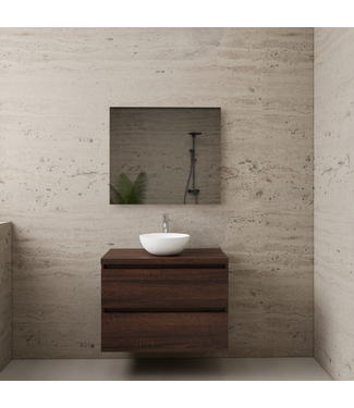 GLISS DESIGN Badkamermeubel Gliss Project 80cm⎢Sonoma Choco⎢Onderkast met topblad