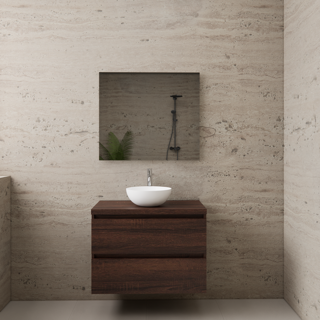 Badkamermeubel Gliss Project 80cm⎢Sonoma Choco⎢Onderkast met topblad