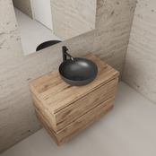 Badkamermeubel Gliss Project 80cm⎢Wellington Oak⎢Onderkast met topblad