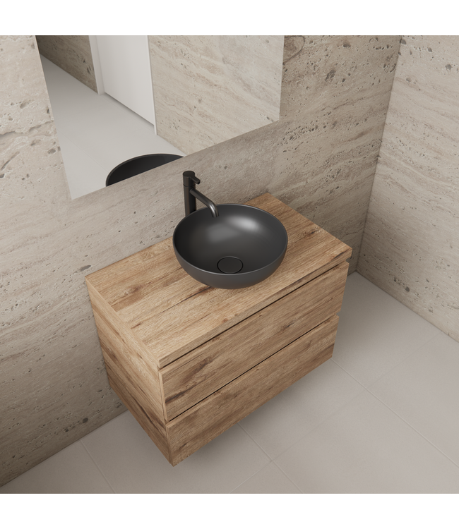 Badkamermeubel Gliss Project 80cm⎢Wellington Oak⎢Onderkast met topblad