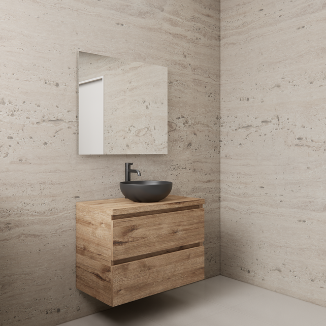 Badkamermeubel Gliss Project 80cm⎢Wellington Oak⎢Onderkast met topblad