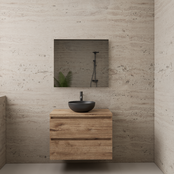 Badkamermeubel Gliss Project 80cm⎢Wellington Oak⎢Onderkast met topblad