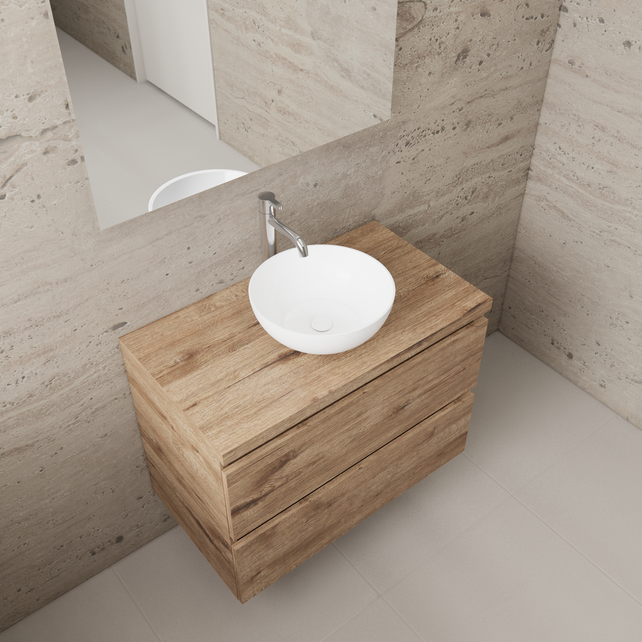 Badkamermeubel Gliss Project 80cm⎢Wellington Oak⎢Onderkast met topblad