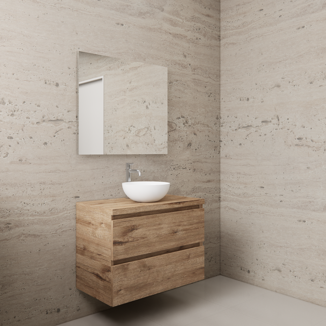 Badkamermeubel Gliss Project 80cm⎢Wellington Oak⎢Onderkast met topblad