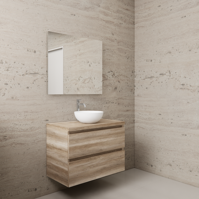 Badkamermeubel Gliss Project 80cm⎢Canyon Oak⎢Onderkast met topblad