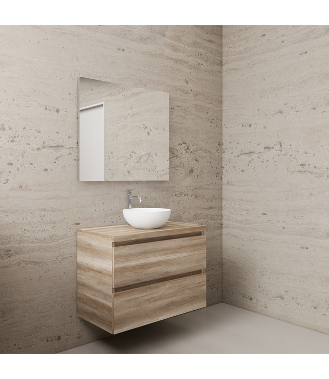 Badkamermeubel Gliss Project 80cm⎢Canyon Oak⎢Onderkast met topblad