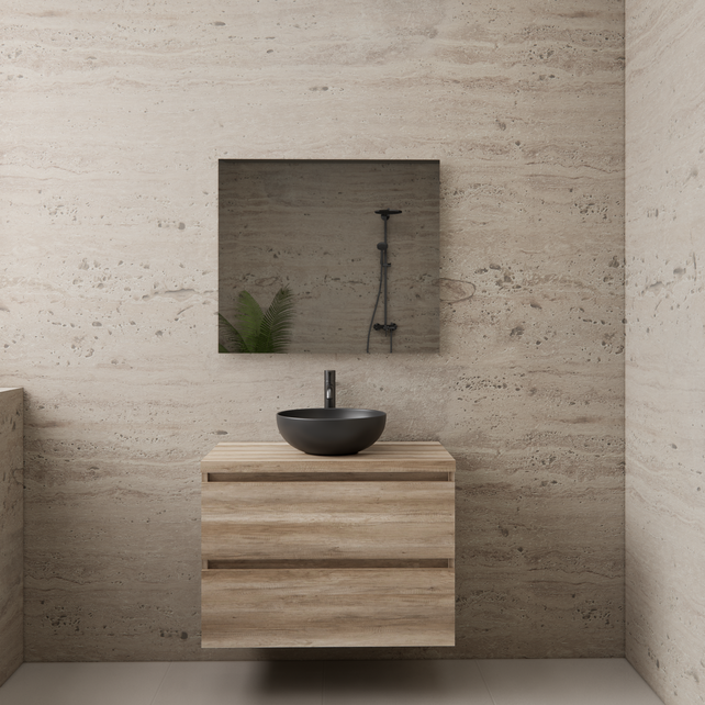 Badkamermeubel Gliss Project 80cm⎢Canyon Oak⎢Onderkast met topblad