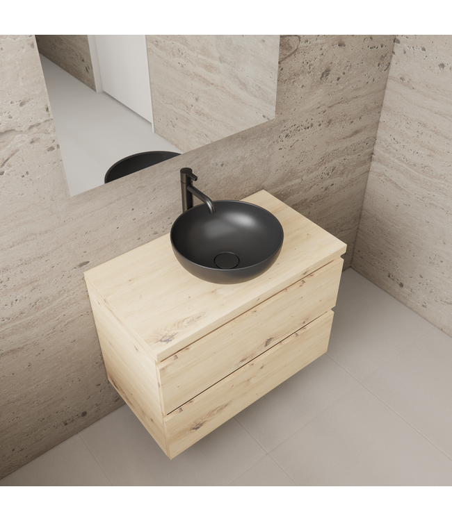 Badkamermeubel Gliss Project 80cm⎢Artisan Oak⎢Onderkast met topblad