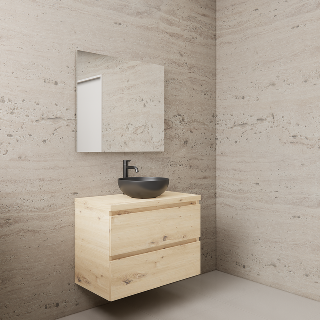 Badkamermeubel Gliss Project 80cm⎢Artisan Oak⎢Onderkast met topblad Badkamermeubel Gliss Project 80cm⎢Artisan Oak⎢Onderkast met topblad