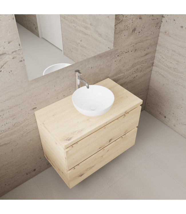 Badkamermeubel Gliss Project 80cm⎢Artisan Oak⎢Onderkast met topblad