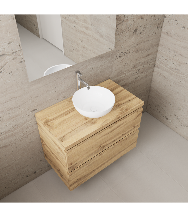 Badkamermeubel Gliss Project 80cm⎢Dakota Oak⎢Onderkast met topblad