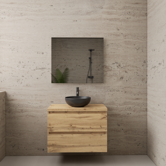 Badkamermeubel Gliss Project 80cm⎢Dakota Oak⎢Onderkast met topblad