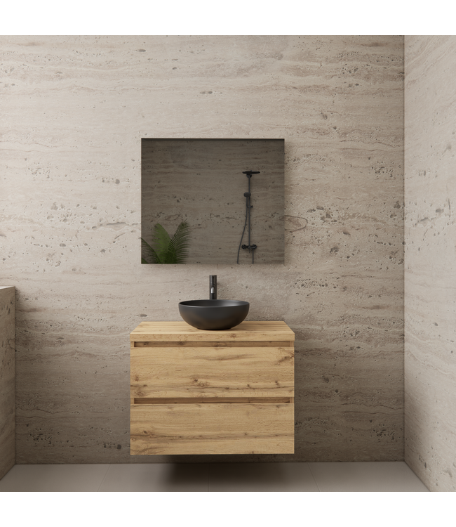 Badkamermeubel Gliss Project 80cm⎢Dakota Oak⎢Onderkast met topblad