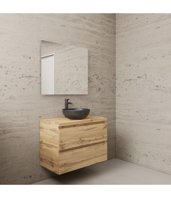 Badkamermeubel Gliss Project 80cm⎢Dakota Oak⎢Onderkast met topblad