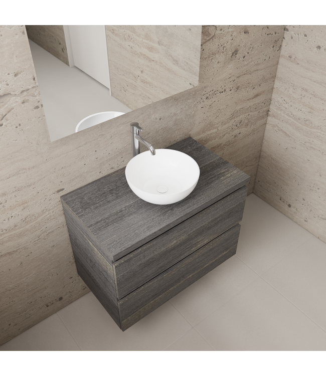 Badkamermeubel Gliss Project 80cm⎢Frey Oak⎢Onderkast met topblad