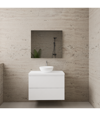 GLISS DESIGN Badkamermeubel Gliss Project 80cm⎢Hoogglans Wit⎢Onderkast met topblad