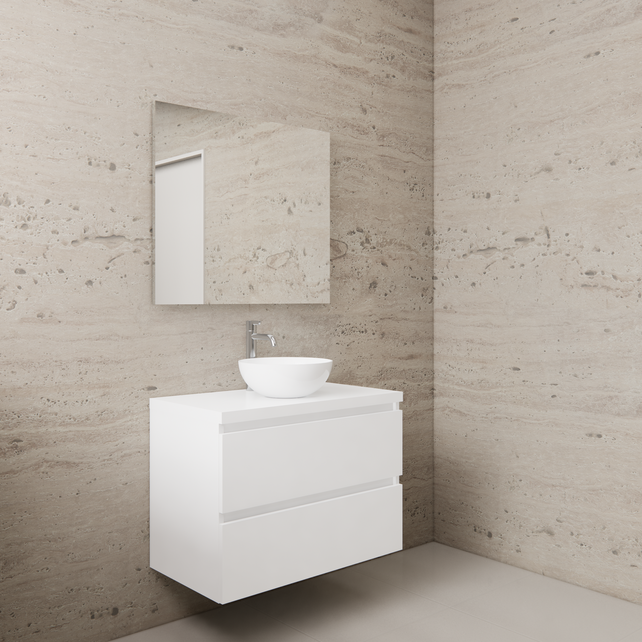 Badkamermeubel Gliss Project 80cm⎢Hoogglans Wit⎢Onderkast met topblad Badkamermeubel Gliss Project 80cm⎢Hoogglans Wit⎢Onderkast met topblad