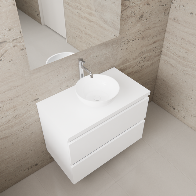 Badkamermeubel Gliss Project 80cm⎢Hoogglans Wit⎢Onderkast met topblad Badkamermeubel Gliss Project 80cm⎢Hoogglans Wit⎢Onderkast met topblad