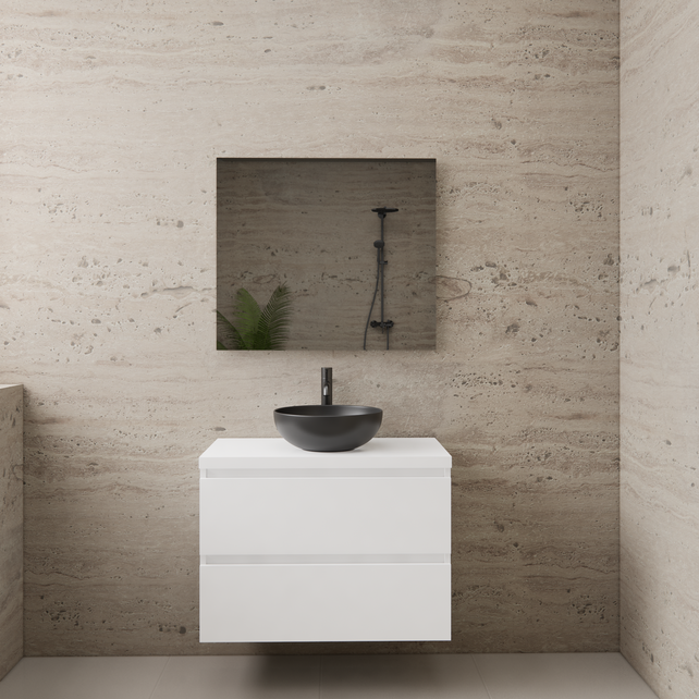 Badkamermeubel Gliss Project 80cm⎢Hoogglans Wit⎢Onderkast met topblad Badkamermeubel Gliss Project 80cm⎢Hoogglans Wit⎢Onderkast met topblad