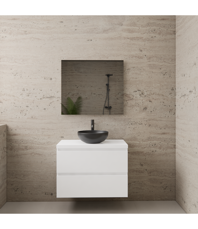 Badkamermeubel Gliss Project 80cm⎢Hoogglans Wit⎢Onderkast met topblad