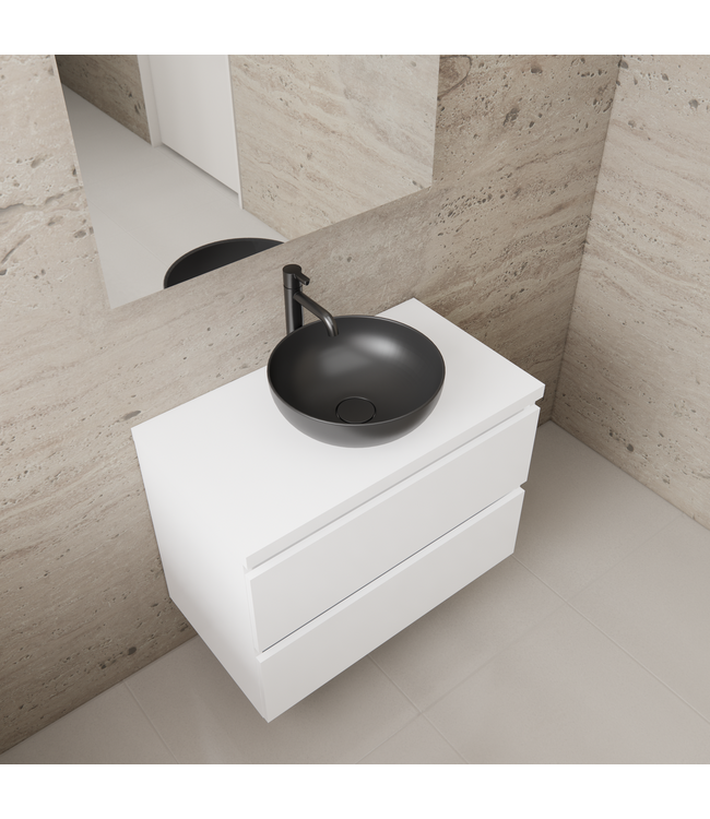 Badkamermeubel Gliss Project 80cm⎢Hoogglans Wit⎢Onderkast met topblad