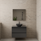 Badkamermeubel Gliss Project 80cm⎢Hoogglans Antraciet⎢Onderkast met topblad Badkamermeubel Gliss Project 80cm⎢Hoogglans Antraciet⎢Onderkast met topblad