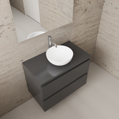 Badkamermeubel Gliss Project 80cm⎢Hoogglans Antraciet⎢Onderkast met topblad Badkamermeubel Gliss Project 80cm⎢Hoogglans Antraciet⎢Onderkast met topblad