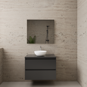 Badkamermeubel Gliss Project 80cm⎢Hoogglans Antraciet⎢Onderkast met topblad Badkamermeubel Gliss Project 80cm⎢Hoogglans Antraciet⎢Onderkast met topblad