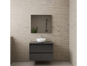 Badkamermeubel Gliss Project 80cm⎢Hoogglans Antraciet⎢Onderkast met topblad
