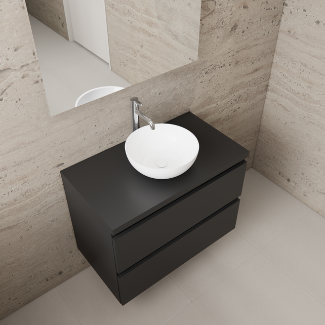 Badkamermeubel Gliss Project 80cm⎢Mat Zwart⎢Onderkast met topblad Badkamermeubel Gliss Project 80cm⎢Mat Zwart⎢Onderkast met topblad