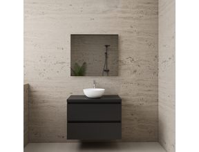 Badkamermeubel Gliss Project 80cm⎢Mat Zwart⎢Onderkast met topblad