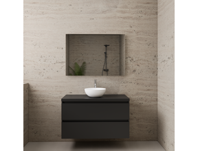 Badkamermeubel Gliss Project 100cm⎢Mat Zwart⎢Onderkast met topblad