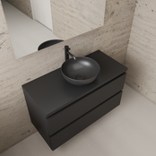 Badkamermeubel Gliss Project 100cm⎢Mat Zwart⎢Onderkast met topblad Badkamermeubel Gliss Project 100cm⎢Mat Zwart⎢Onderkast met topblad