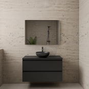 Badkamermeubel Gliss Project 100cm⎢Mat Zwart⎢Onderkast met topblad Badkamermeubel Gliss Project 100cm⎢Mat Zwart⎢Onderkast met topblad