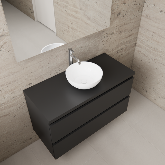 Badkamermeubel Gliss Project 100cm⎢Mat Zwart⎢Onderkast met topblad Badkamermeubel Gliss Project 100cm⎢Mat Zwart⎢Onderkast met topblad