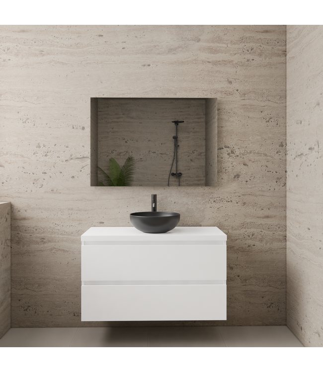 Badkamermeubel Gliss Project 100cm⎢Hoogglans Wit⎢Onderkast met topblad