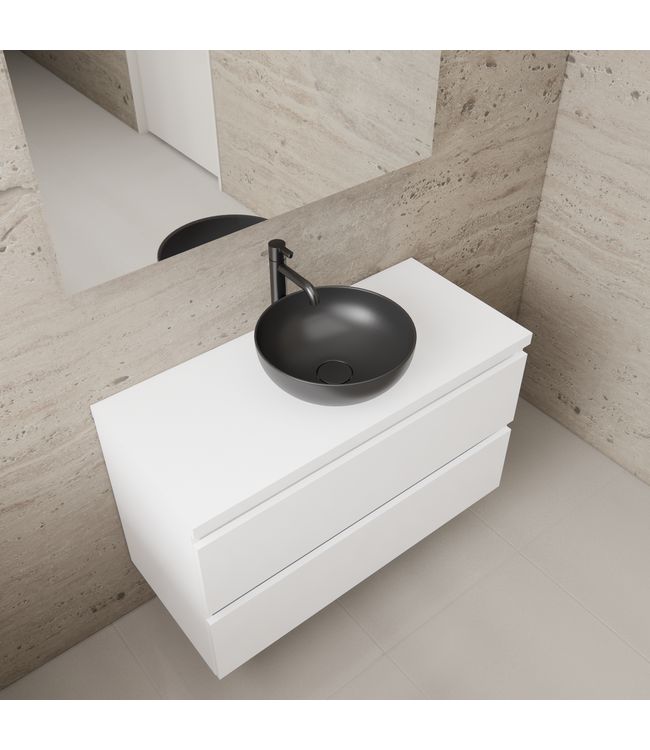 Badkamermeubel Gliss Project 100cm⎢Hoogglans Wit⎢Onderkast met topblad