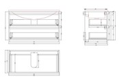 Badkamermeubel Gliss Project 100cm⎢Hoogglans Antraciet⎢Onderkast met topblad Badkamermeubel Gliss Project 100cm⎢Hoogglans Antraciet⎢Onderkast met topblad
