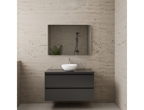 Badkamermeubel Gliss Project 100cm⎢Hoogglans Antraciet⎢Onderkast met topblad